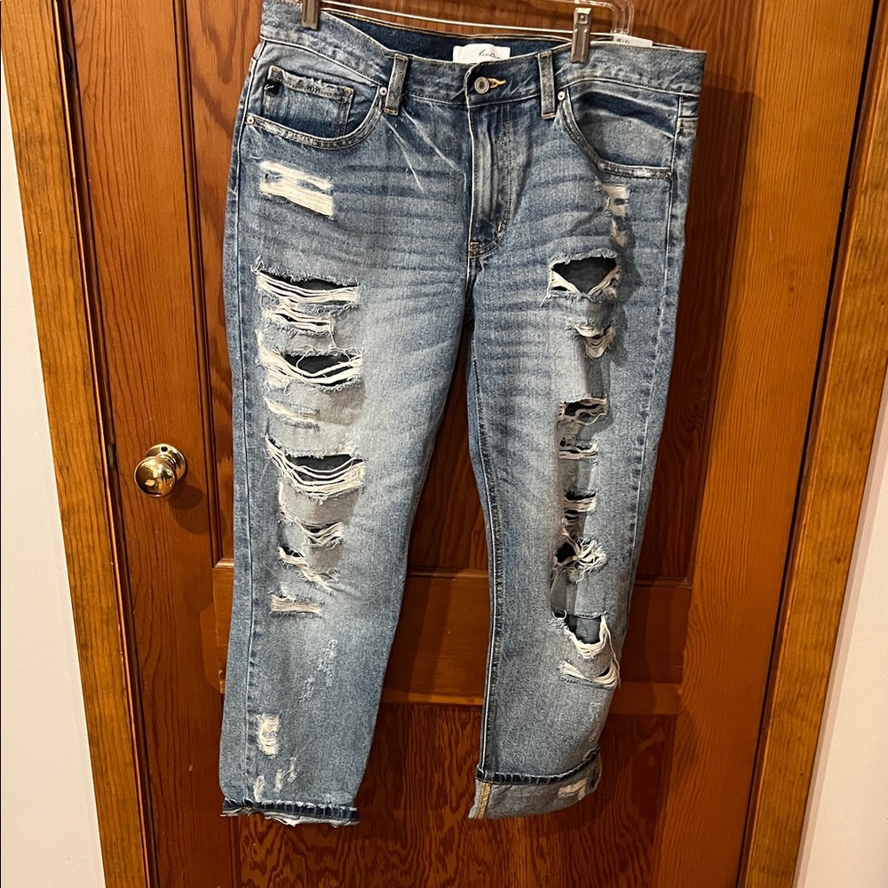 KanCan Light Blue Distressed Flare Jeans
